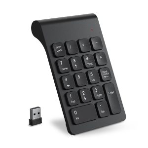 Wireless Numeric Keypad – 2.4G Portable Ergonomic 18‑Key Mini Numpad for Laptop, Notebook, Desktop and PC